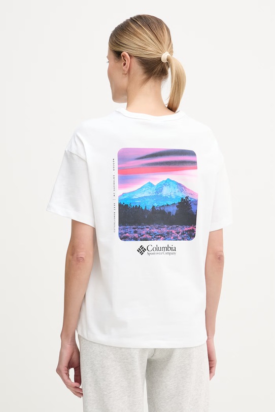 Columbia t-shirt bawełniany CSC nadruk biały 2154961