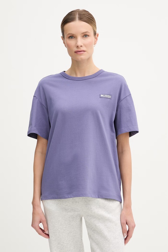 Columbia t-shirt bawełniany CSC nadruk fioletowy 2154961