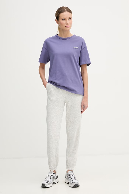 Columbia t-shirt bawełniany CSC 2154961 fioletowy SS26