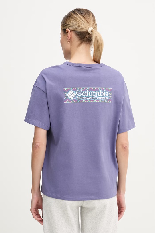 Odzież Columbia t-shirt bawełniany CSC 2154961 fioletowy