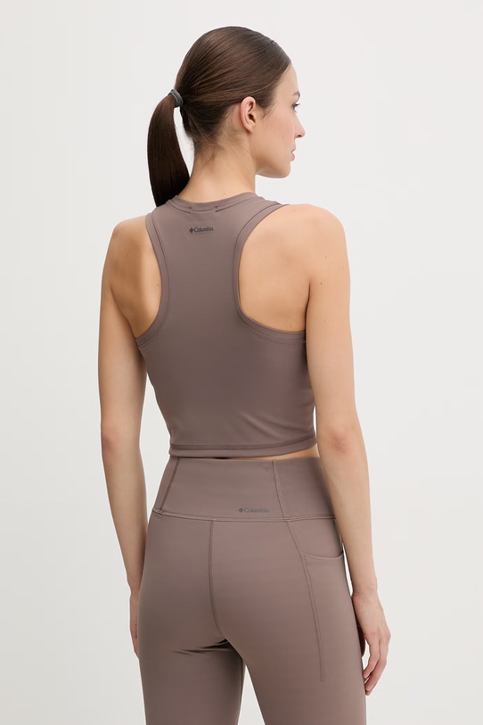 Odzież Columbia crop top damski Loneridge 2155721 brązowy