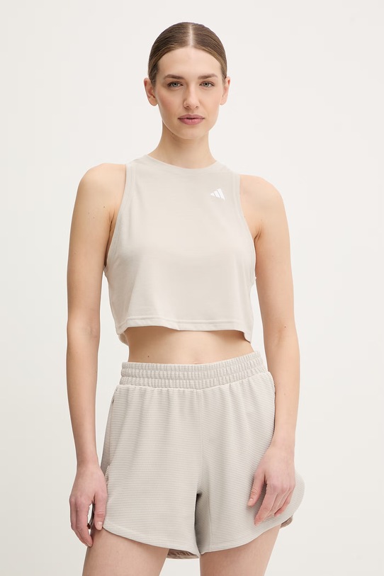 adidas Performance top treningowy We Tank pozostałe beżowy JC9557
