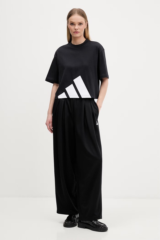 adidas t-shirt bawełniany JG8736 czarny SS26