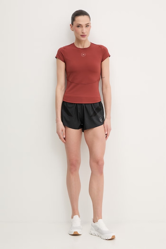 adidas by Stella McCartney T-shirt treningowy damski JY8140 brązowy SS26
