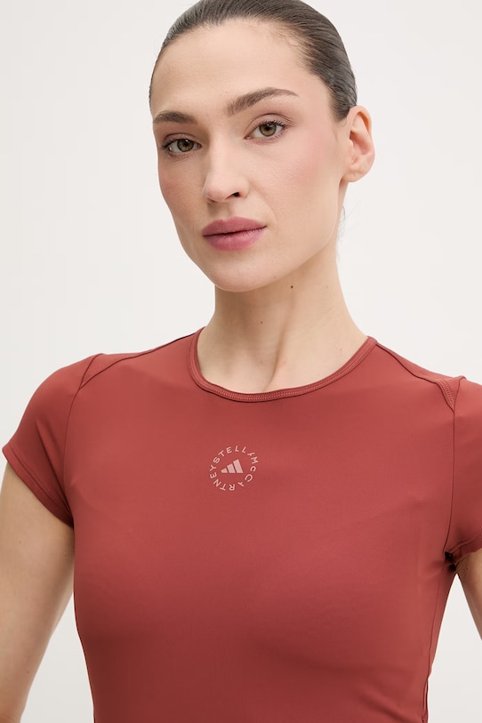 adidas by Stella McCartney T-shirt treningowy damski brązowy JY8140