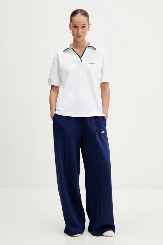 adidas polo bawełniane Essentials Colorpop JZ0191 biały SS26