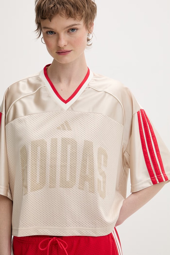 Adidas T-shirt Γυναικείο Stadium μπεζ JZ1073
