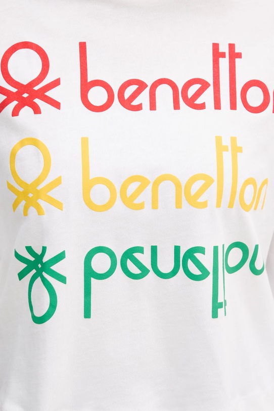 United Colors of Benetton t-shirt bawełniany x Stranger Things 3BL0D10BC biały