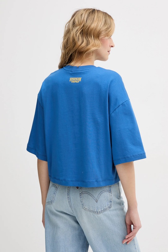 Odzież United Colors of Benetton t-shirt bawełniany x Stranger Things 3BL0D10BC niebieski