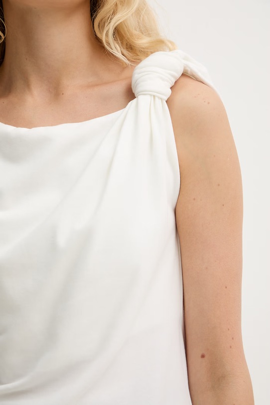 Pinko t-shirt damski bawełniany z elastanem 106373.A35D beżowy