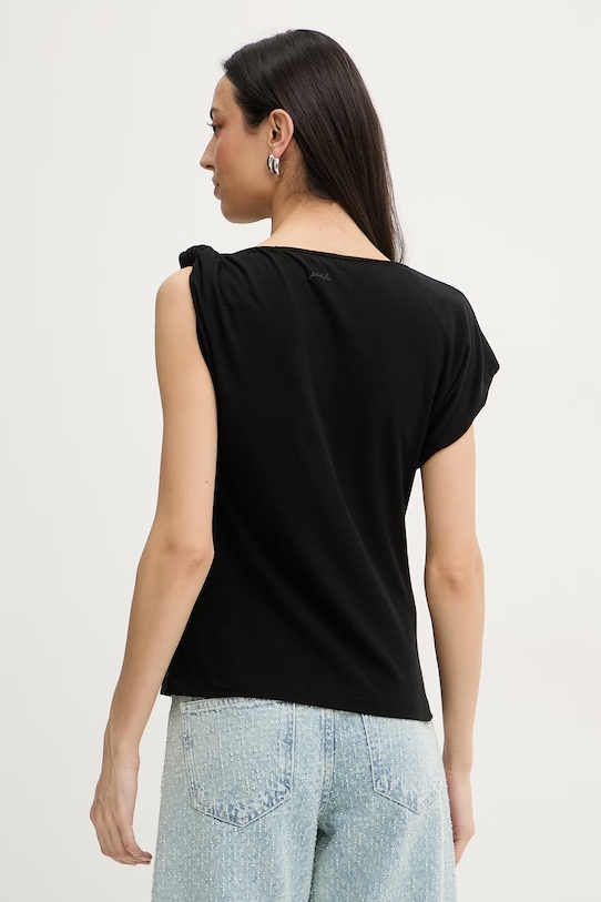 Odzież Pinko t-shirt damski bawełniany z elastanem 106373.A35D czarny