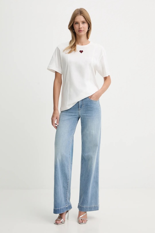 Pinko t-shirt bawełniany 105665.A326 biały SS26