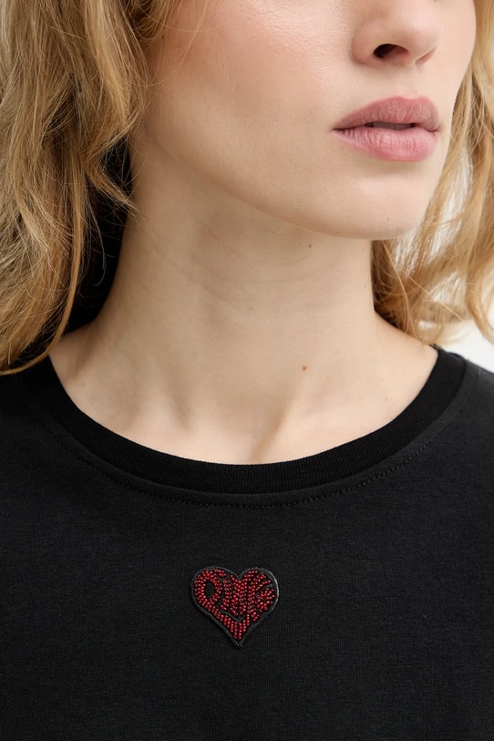 Pinko t-shirt bawełniany 105665.A326 czarny