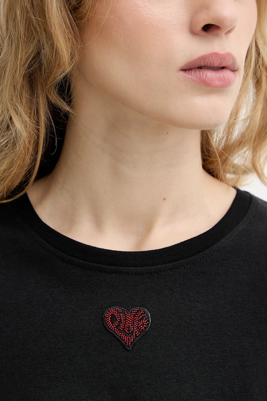 Pinko t-shirt bawełniany 105665.A326 czarny