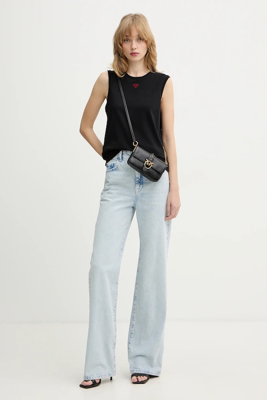 Βαμβακερό τοπ Pinko 105741.A326 μαύρο SS26