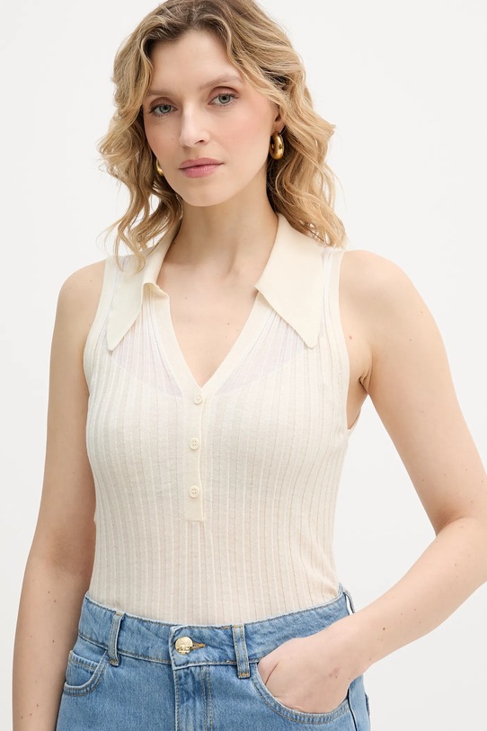 Top s příměsí vlny Pinko béžová 106318.A34B