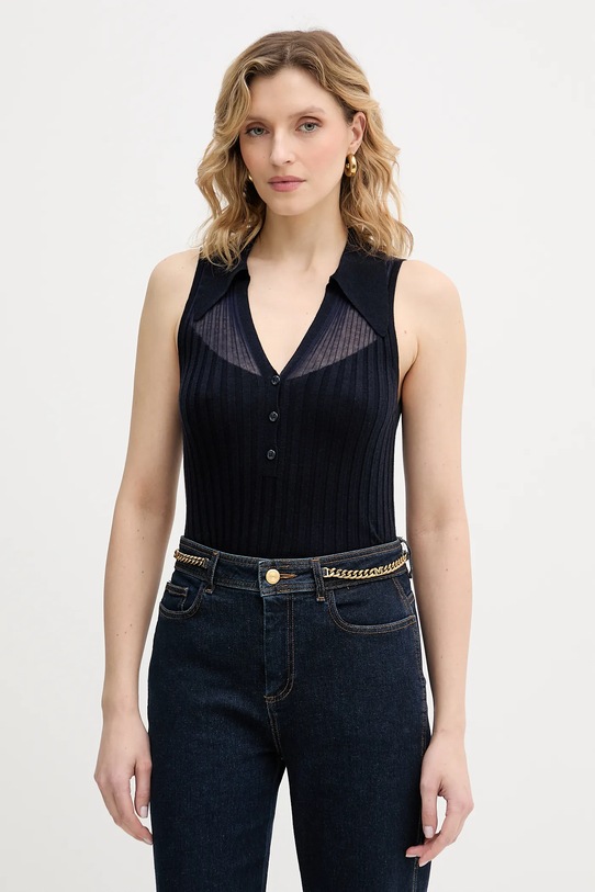 Pinko top z dodatkiem wełny pozostałe granatowy 106318.A34B