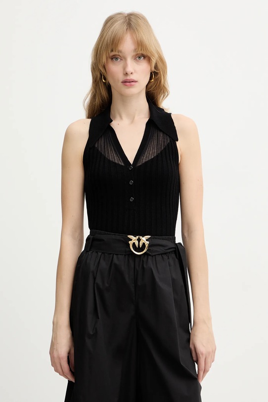 Top s příměsí vlny Pinko slim černá 106318.A34B