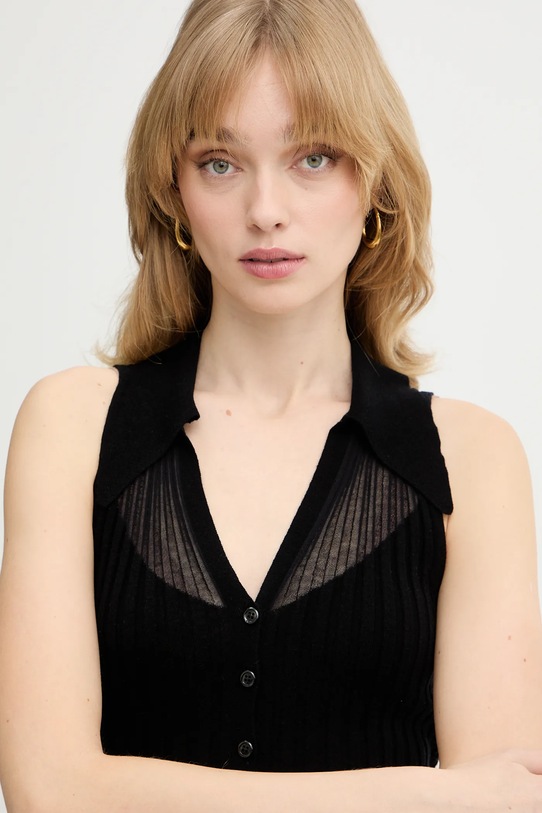 Top s příměsí vlny Pinko černá 106318.A34B