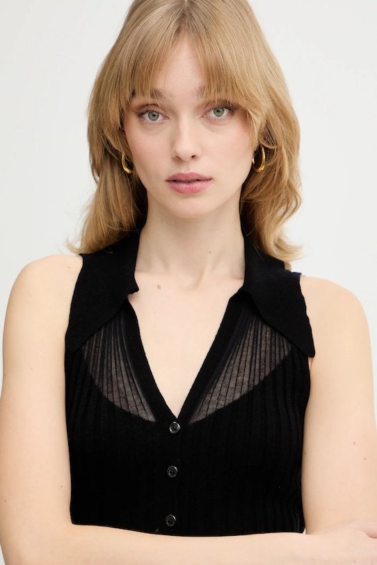 Pinko top z dodatkiem wełny czarny 106318.A34B