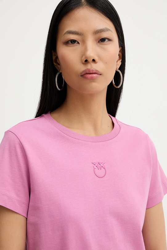Βαμβακερό μπλουζάκι Pinko ροζ 100355.A339