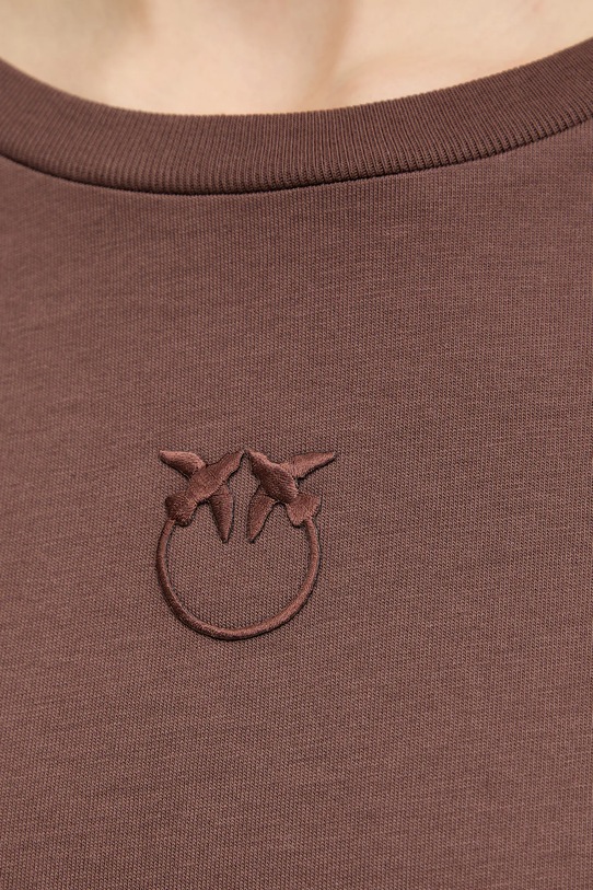 Pinko t-shirt bawełniany 100355.A339 brązowy