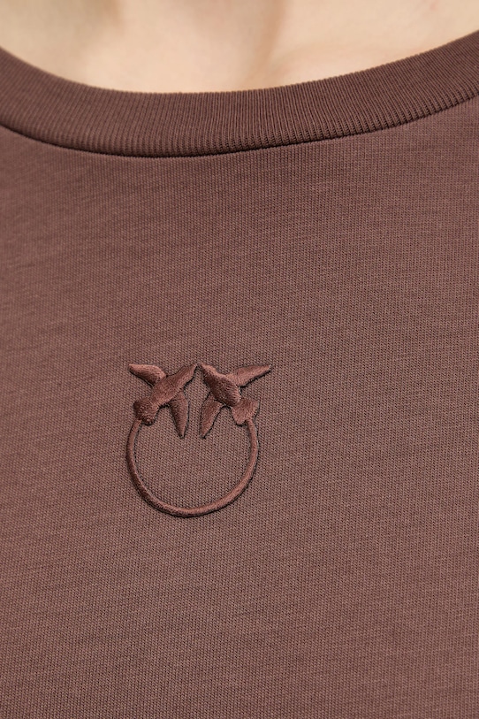 Pinko t-shirt bawełniany 100355.A339 brązowy