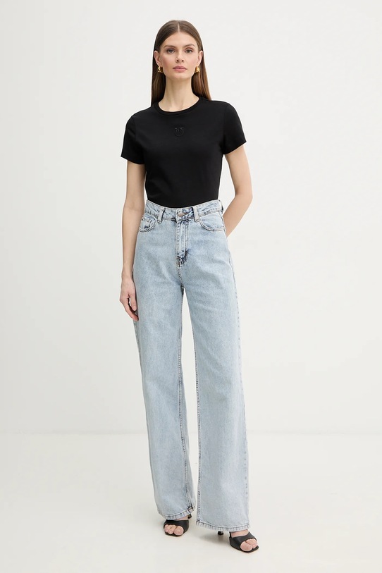 Pinko t-shirt bawełniany 100355.A339 czarny SS26