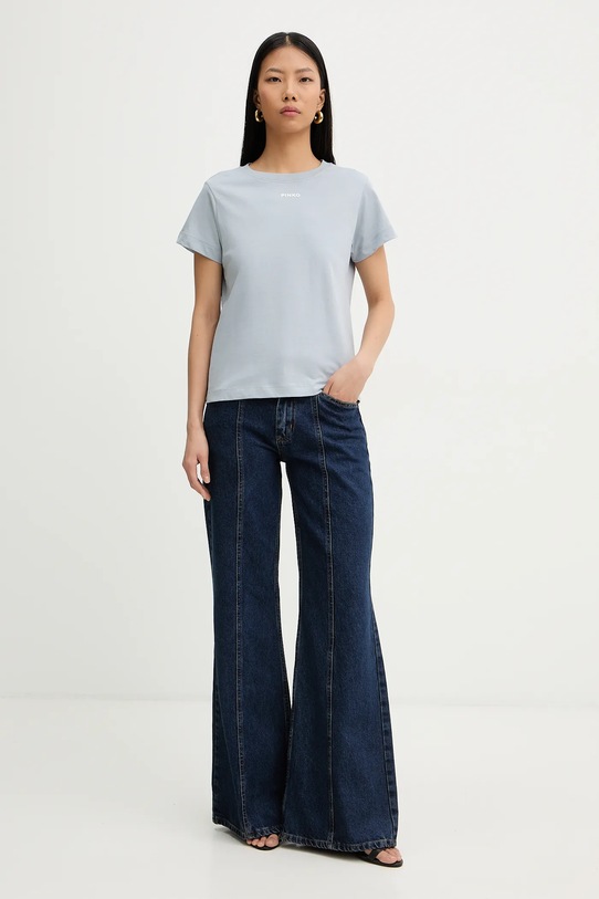 Βαμβακερό μπλουζάκι Pinko 100373.A34F μπλε SS26