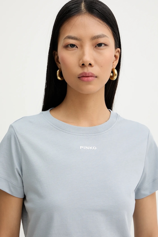 Bavlněné tričko Pinko modrá 100373.A34F