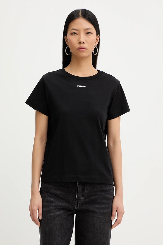 Bavlněné tričko Pinko hladký černá 100373.A34F