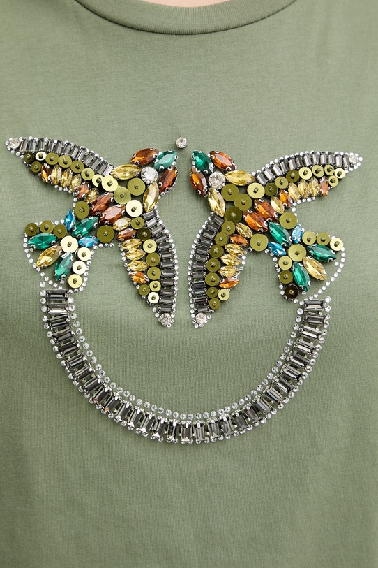 Βαμβακερό μπλουζάκι Pinko 100535.A33F πράσινο