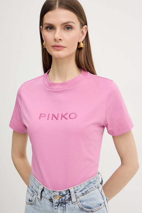 Pinko t-shirt bawełniany różowy 101752.A339