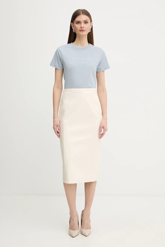 Pinko t-shirt bawełniany 101752.A339 niebieski SS26