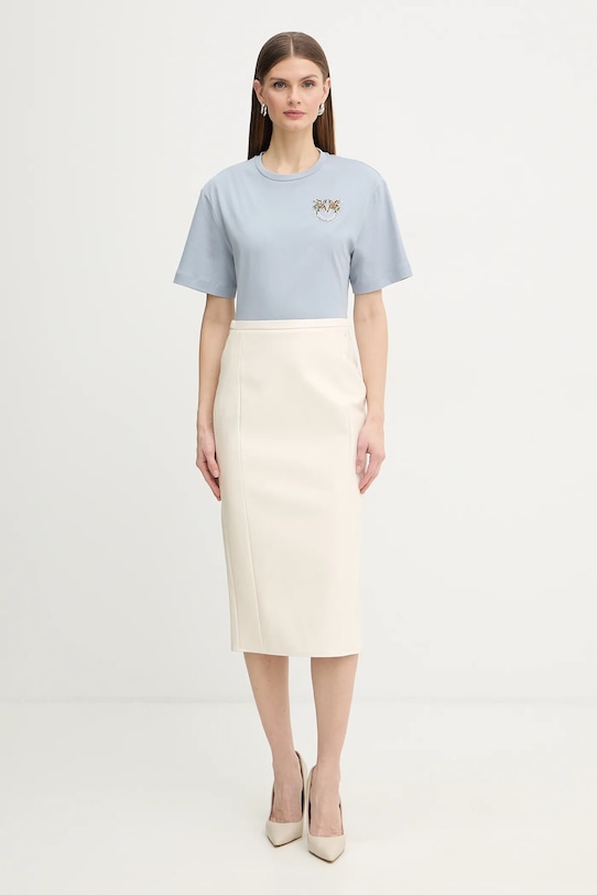 Pinko t-shirt bawełniany 105526.A33F niebieski SS26