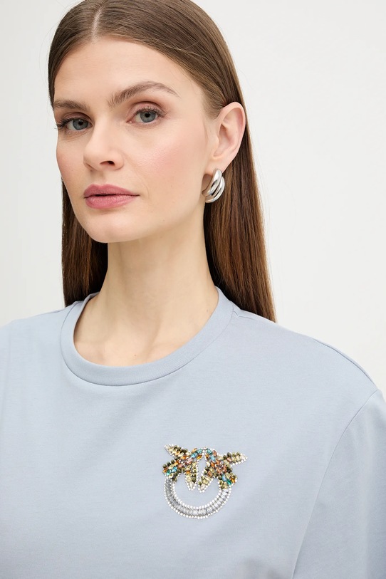Pinko t-shirt bawełniany niebieski 105526.A33F