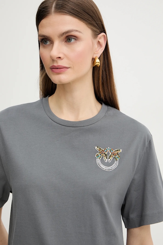 Pinko t-shirt bawełniany szary 105526.A33F