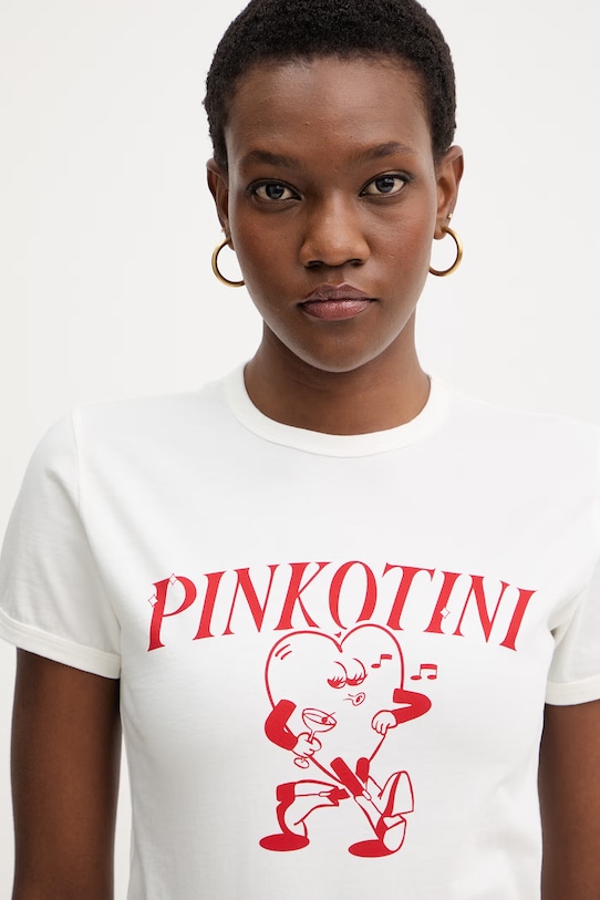 Bavlněné tričko Pinko béžová 105728.A33P