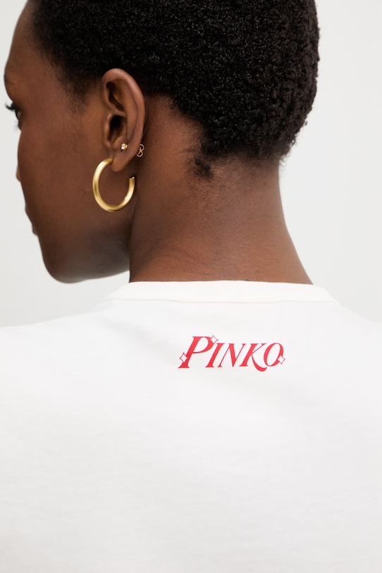 Bavlněné tričko Pinko 105728.A33P béžová