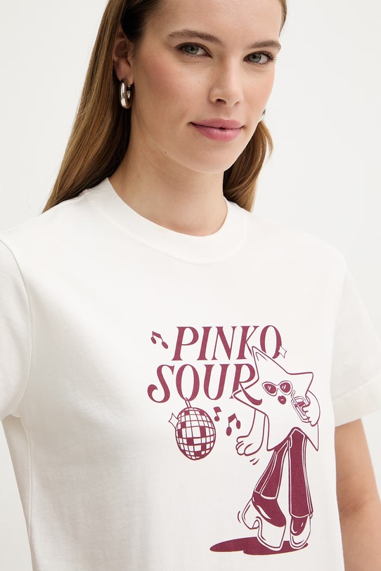 Pinko t-shirt bawełniany beżowy 105050.A33O