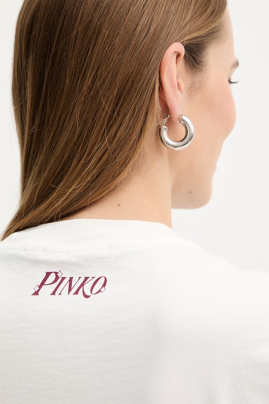 Pinko t-shirt bawełniany 105050.A33O beżowy