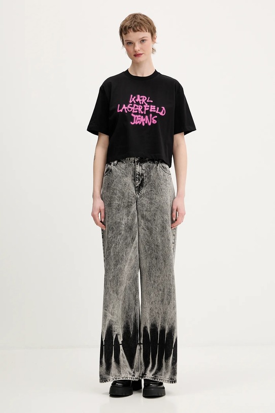 Karl Lagerfeld Jeans t-shirt bawełniany B1W17054 czarny SS26