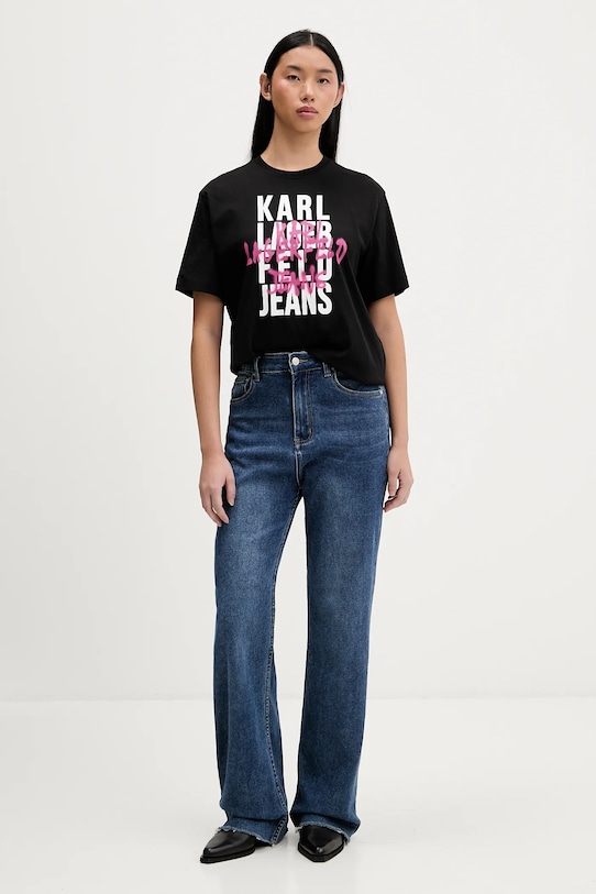 Karl Lagerfeld Jeans t-shirt bawełniany B1W17057 czarny SS26