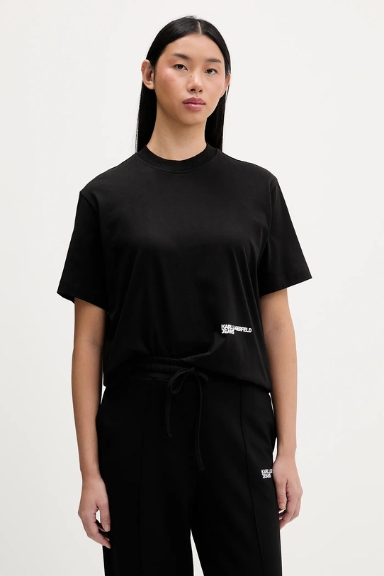 Odzież Karl Lagerfeld Jeans t-shirt bawełniany B1W17058 czarny