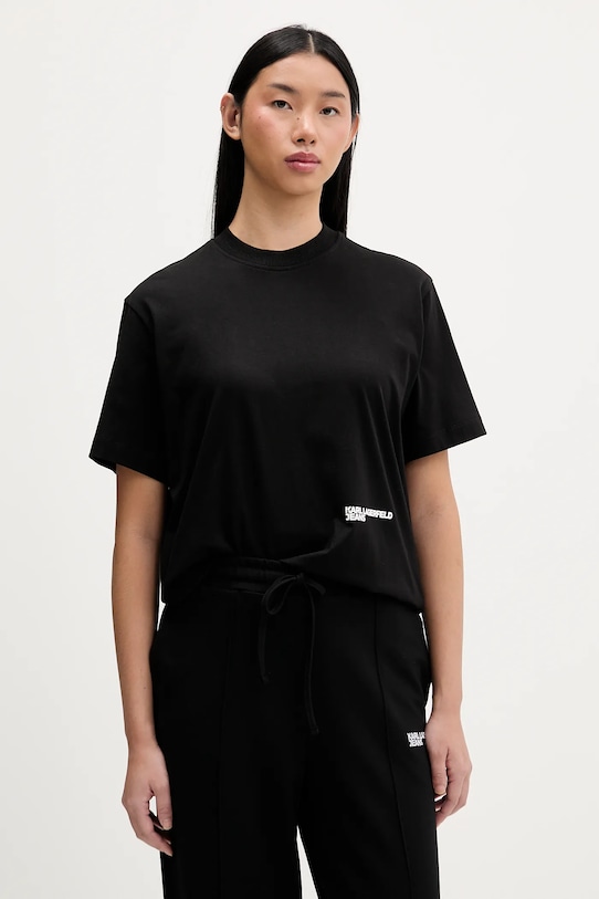 Odzież Karl Lagerfeld Jeans t-shirt bawełniany B1W17058 czarny