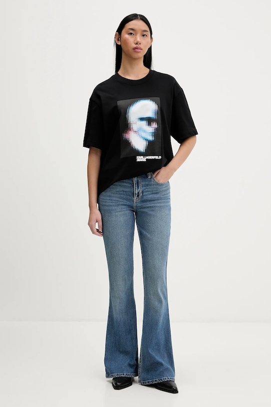 Karl Lagerfeld Jeans t-shirt bawełniany B1W17061 czarny SS26