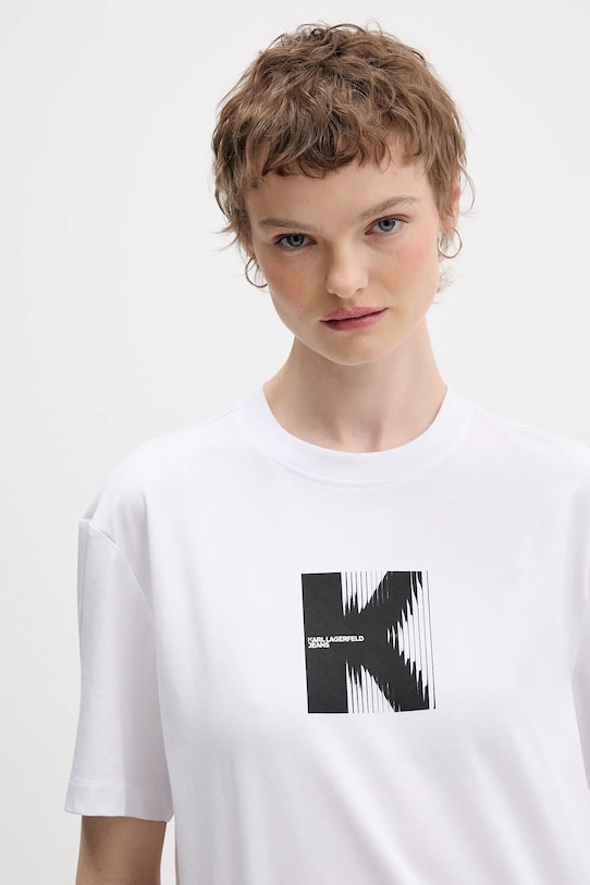 Karl Lagerfeld Jeans t-shirt bawełniany biały B1W17055