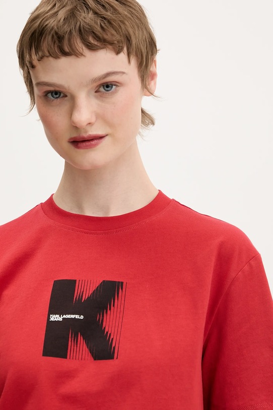 Karl Lagerfeld Jeans t-shirt bawełniany czerwony B1W17055