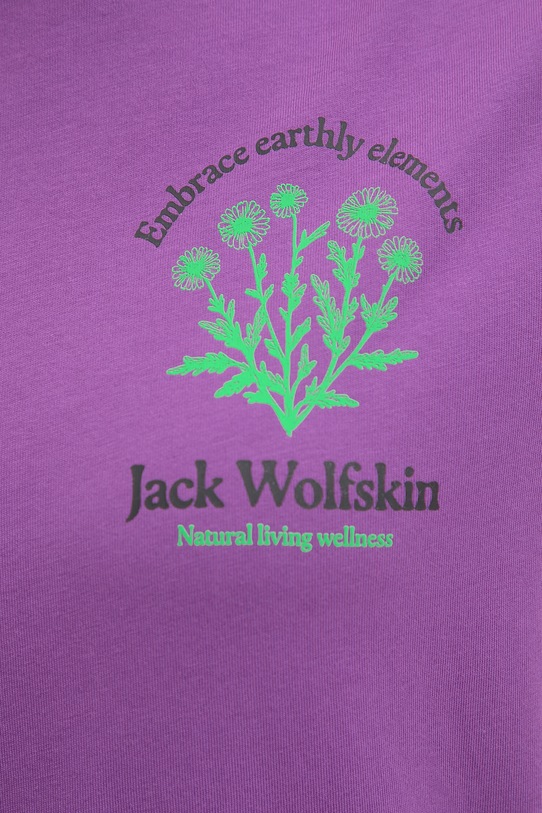 Jack Wolfskin t-shirt basic damski bawełniany Carefree A65756 fioletowy