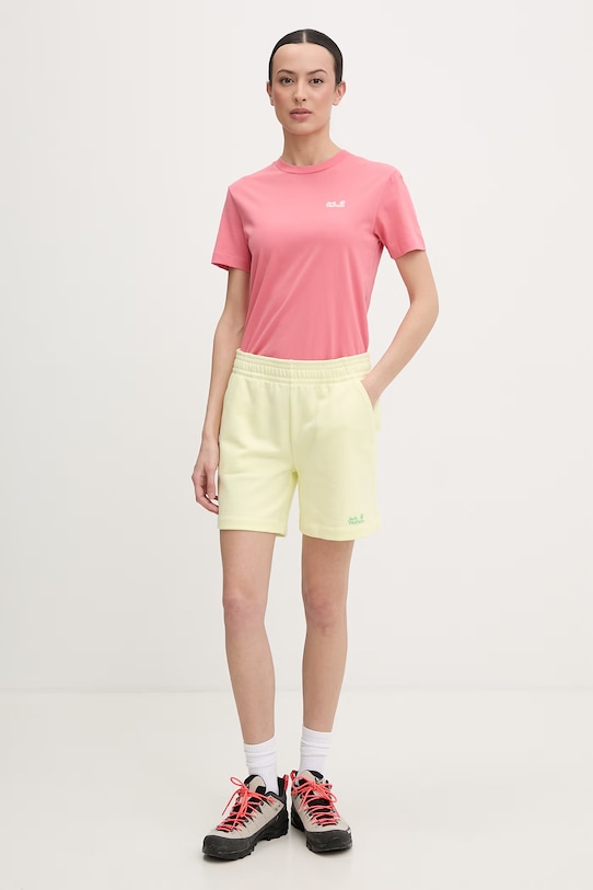 Jack Wolfskin t-shirt damski bawełniany Essential A65757 różowy SS26